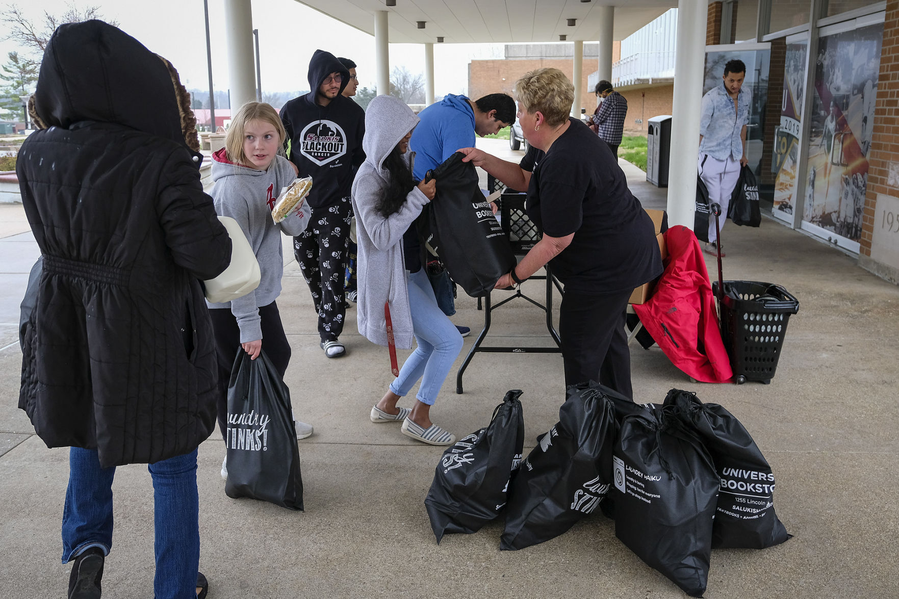 Handing out food at SIU (copy)